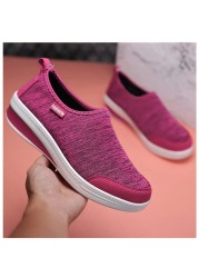 2022 Breathable Fashion Casual Sneakers Platform Flat Shoes Light Pull On Sneakers Woman Vulcanize Shoes Big Size 35~41