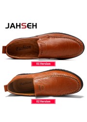 New Men Shoes Genuine Leather Comfortable Men Casual Shoes Chaussies Flats Men Slip On Lazy Shoes Zapatos Hombre