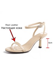 Cool Sept Women's 33-42 Genuine Leather Buckle Stiletto High Heel Summer Shoes Party Dress Shoes