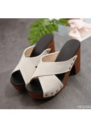 Women's summer square sandals high heels elegant women's shoes women's shoes ladies heels women's shoes