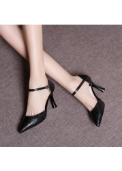 MEMUNIA 2022 Size 34-43 New Sexy Genuine Leather Sandals Woman Solid High Heels Summer Shoes Ladies Shoes