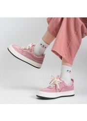2022 women casual platform sneakers running fashion comfortable pink canvas shoes hh9 st all-match student skateboarding shoes