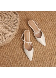 REAVE cat genuine leather women sandals pointed toe strange heel shallow buckle strap elegant size 34-40 red white summer S3660