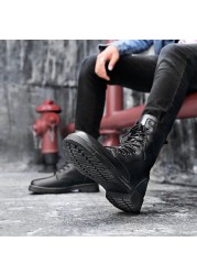 Ankle Boots Men 2020 Spring And Autumn Fashion Casual Shoes Male Punk Style Shoe Men Lace-up Casual Sneakers Motorcycle Unisex