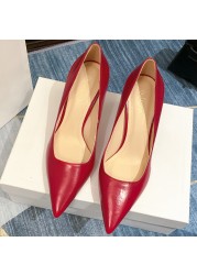 Autumn wedding party bride shoes for women 2022 new thin high heel pumps office black pink designer ladies shoes O0006