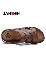 2022 new men sandals split leather men summer shoes new man casual comfortable outdoor sandals men walking shoes slippers