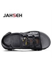 New genuine leather men sandals summer men sandals luxury design men casual shoes fashion handmade soft beach shoes slippers