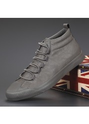 Men's vulcanized PU leather shoes, new Korean version, simple and fashionable, with lace, high quality, casual, 2020