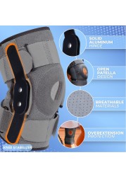 1PC Knee Brace Protective Pad with Dual Metal Side Knee Stabilizers Support ACL MCL Cartilage Tear Arthritis Tendon Pain Relief