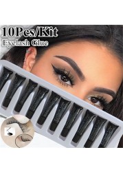 New 10pcs/set Professional Eyelashes Glue For Eyelashes Dark Black Waterproof Long Lasting Eye Lash Glue Accessories For Makeup Tools