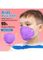 KN95 9-12 Years Old Kids FFP2 Masks Boy Girl Respirator Mask FFP2Fan FFP2 KN95 Face Mask Mascarias Kids Mask Ce