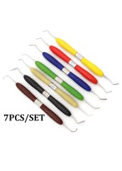 7pcs Dental Resin Filler Aesthetic Restoration Kit Fit For LM Resin Knife Plastic Dresser With Silicone Handle