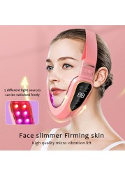 LED Photon Face Massager Vibration Slimming Face Massager Double V Shape Chin Face Lift Cheek Tightening Machine