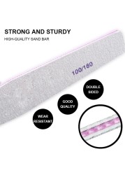 Professional Nail File 100/180 Double-sided Nail File Strips Nail Art Sanding Files Manicure Polishing Nail Care Tool