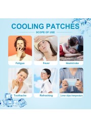 9pcs Medical Cooling Patches Adult Baby Fever Down Plaster Migraine Pad Low Temperature Patch Refreshing Sticker A208