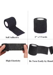 5/10/15/20 Black Tattoo Fist Bandage Cover Wraps Nonwoven Tapes Waterproof Self Adhesive Finger Protection Tattoo Accessories