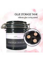 2021 New Black Fashion Eyelash Glue Storage Tank Container Adhesive Holder Activated Carbon Sealed Storage Jar