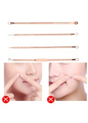 4pcs Durable Practical Acne Needle Kit Stainless Steel Blackhead Blackhead Remover Pore Cleaner Squeeze Tools Spot Cleaning Needle