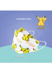 New Children's Pikachu Ffp2 Disposable Mask Four Layer Filter High Efficiency Protection Children Cartoon Pattern Kn95 Mascara