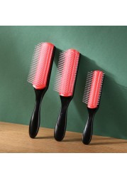 9-Rows Detangling Hair Brush Denman Detangler Brush Scalp Massager Straight Curly Wet Hair Comb for Women Men Home Salon