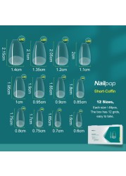 Nailpop Press On Nails Short Style 552pcs Acrylic False Nails Full Cover False Nail Ladies Nails Manicure Art Tips