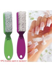 Long Handle Nail Dust Pedicure Manicure Brush Plastic Scrub Nail Tools Acrylic Gel Cleaning Dust Removal Multicolor