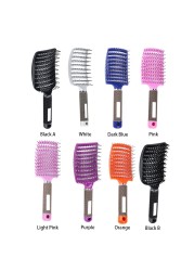 Scalp Massage Comb Women Salon Nylon Bristles Curved Ventilation Curved Hair Brush Scalp Massage Comb Hair Styling Tools