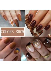 ur sugar caramel color gold sequins gel nail polish for manicure brown chocolate soak off uv gel nail varnish nail art design