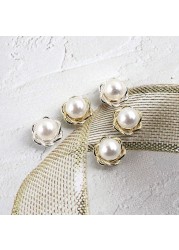 10pcs New nail art pearl alloy jewelry, exquisite 3D flower, pearl alloy jewelry, nail decoration