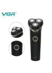 VGr New Magnetic Suction Three Head Shaver Shaver For Men Rechargeable Beard Trimmer V-319 Electric Hair Trimmer Clipper Machines