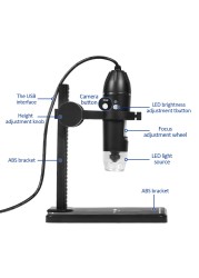 1600X مجهر رقمي 3 في 1 USB مجهر الكتروني لحام مع 8 المصابيح كاميرا زووم المكبر للكمبيوتر ماك أندرويد