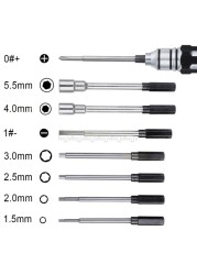 Steel 8 in 1 Screwdriver Set RC Repair Tool Kit Hexagon Socket for RC Car Drone Plane Hex Philips Screwdriver Socket Hexagonal N09 19