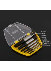 Damaged Broken Screw Remover Extractor Drill Bits 5/6pcs Steel Durable Easy Out Remover Center Drill Damaged Bolts Removal Tool