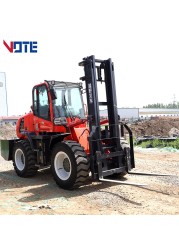 China 4x4 drive off-road forklift four wheels drive all forklift 6M handling equipment applicable warehouse handling