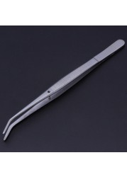 Stainless steel serrated tweezers curved dental instruments dental instrument