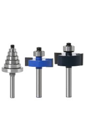 Rabbit Router Bit with 6 Bearings Set-1/4" Shank 6mm Shank Woodworking Cutter Tenon Cutter for Woodworking Tools