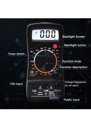 Taihom Digital Multimeter AC DC 600V Tester Alternating Current 10A Three-Path Diode 1999 Count Backlight Low Voltage Signal