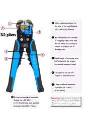 Multifunctional stripping pliers, used for cable cutting, crimping terminal 0.2-6.0mm, high precision automatic brand hand tool