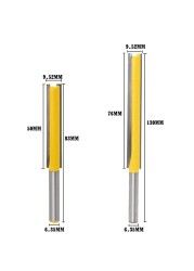 1pc 1/4 6.35 Shank 3/8" Long Cleaning Bottom Router Bit CNC Wooden Clean Bit Straight End Mill Cutting Tools