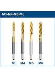 XCAN Screw Tap 4/5pcs M3 M4 M5 M6 M8 Metric Tap Kit Spiral Drill Bit Threading Tools HSS Steel 6542 Screw Tap