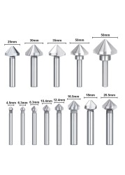 XCAN 3 Flute Chamfer Cutter 90 Degees 4.5-50mm HSS 6542 Drill Bit Drill Bit Wood Metal Hole Drill Tool Metal Cutter