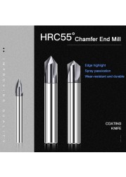 Chamfer Milling Cutter Carbide Angle Anti Chamfer End Mill Deburring V Grove Router 60 90 120 Degree 2 3 Flutes