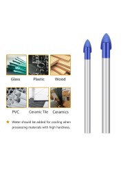 XCAN Glass Drill Bits 6/8mm Triangular Metal Drill Bit Multifunction Carbide Power Diamond Tile Bits Wall Ceramic Hole Opener