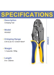 Haisstronica Crimping Tool Heat Shrink Connectors AWG 22-10 , Available For Nylon Connectors Electrical Connectors HS-8327