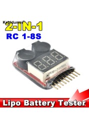 1PC 1-8S 2IN1 Lipo Li-ion Battery Tester Low Voltage Buzzer Alarm Testing Tool