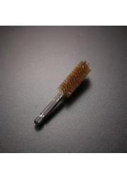 Stainless Steel Cable Stranded Wire Brush Portable Durable Hex Shank Wire Twisted Brush Round Tube Tube Cylinder Cleaning Brush