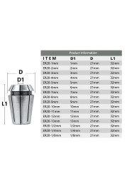 XCAN Metal Cylinder Chuck ER20 Milling Chuck for CNC Milling Tool Holder 1-13mm Drilling Machine Clamp Lathe Tool Holder