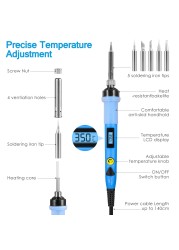 Adjustable Temperature Electric Soldering Iron Kit 220V 80W Soldering Soldering Rework Station LCD Display Repair Tools