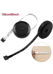 1.5M/60Inch Black Tape Mini Automatic Flexible Sewing Tape Measuring Tape Double Side Retractable Body Tailor Tape Tool