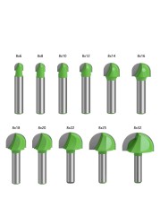 LA VIE 1pc 8mm Shank Ball Nose End Mill Round Nose Cove CNC Milling Bit Radius Core Box Solid Carbide Router Bits Tools